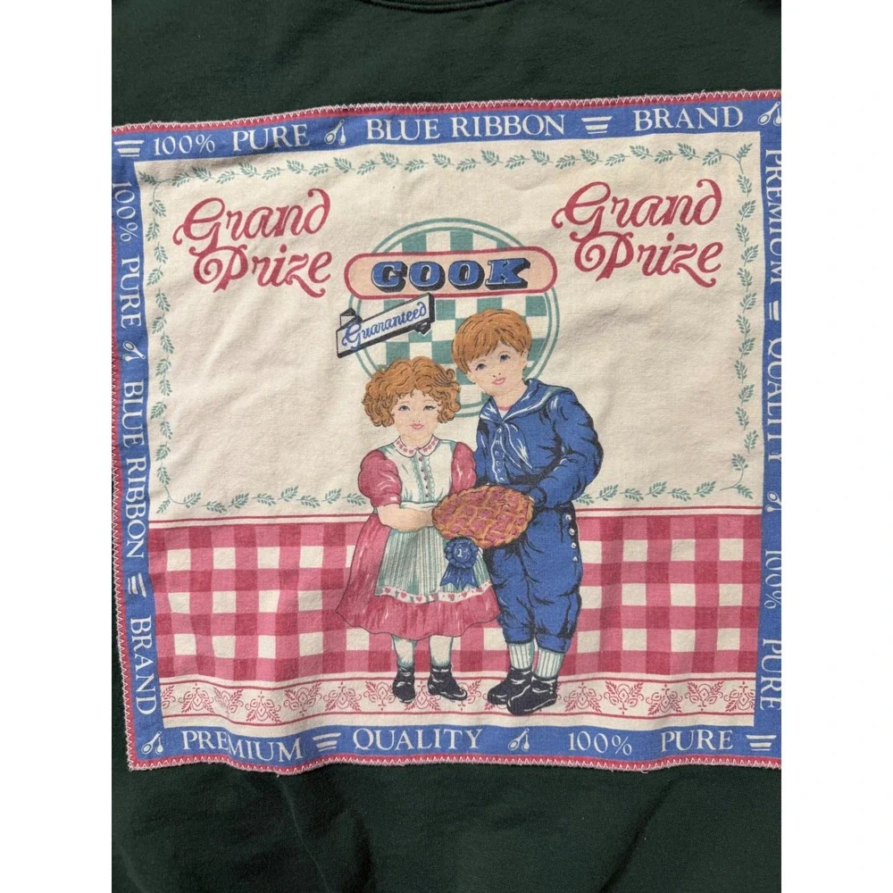 Champion Repurposed Cottagecore Sweatshirt Handmade Quilt Patchwork Farmhouse - Picture 3 of 7